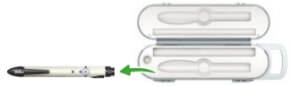 Image of aluetta pen removed from the storage box