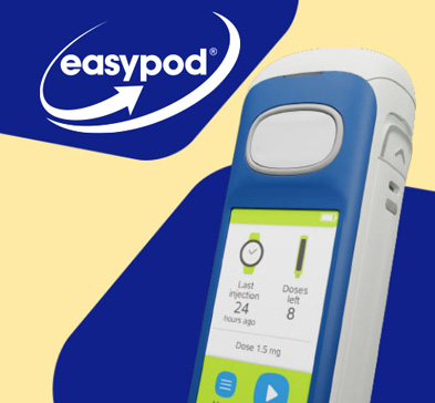 aluetta_easypod image of easypod device and tagline, designed to fit into the rhythm of daily life