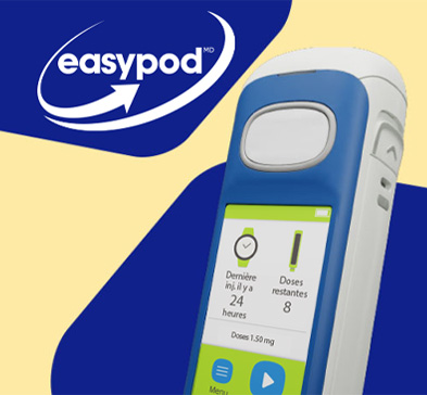 aluetta-easypod_FR image du dispositif easypod et slogan « conçu pour s’adapter au rythme de la vie quotidienne »