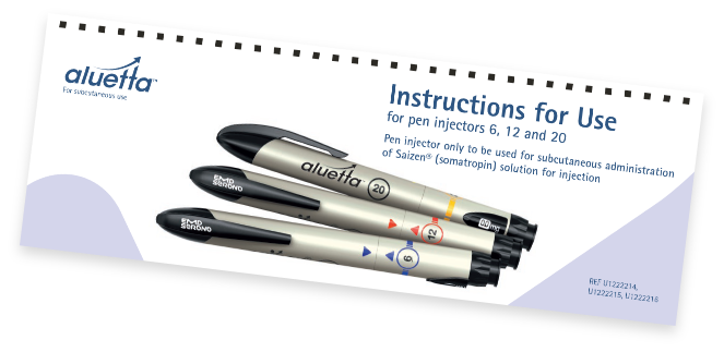 Image of aluetta injection pen instruction booklet